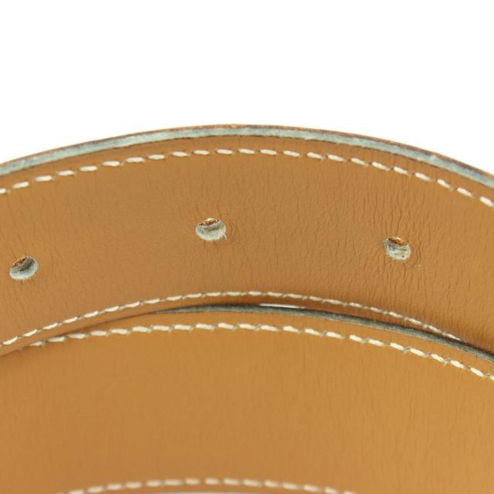 Hermès Brown x Gold 32mm Reversible H Logo Belt Kit 67h422s - Picture 7 of 12